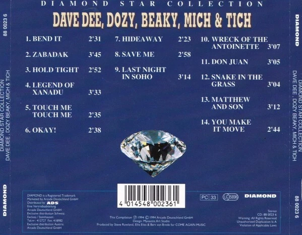 Dave Dee, Dozy, Beaky, Mick & Tich - Diamond Star Collection ARCADE RECORDS CD - Bild 2 von 2