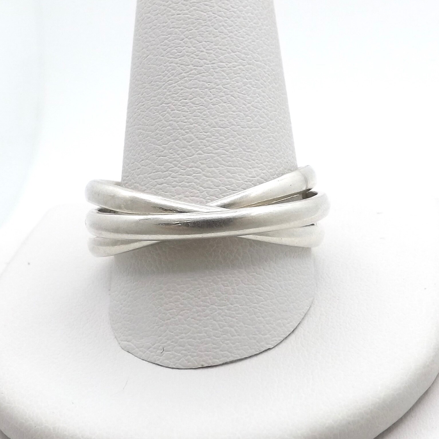 Mexico Sterling Silver Interlocking Wedding Bands… - image 1