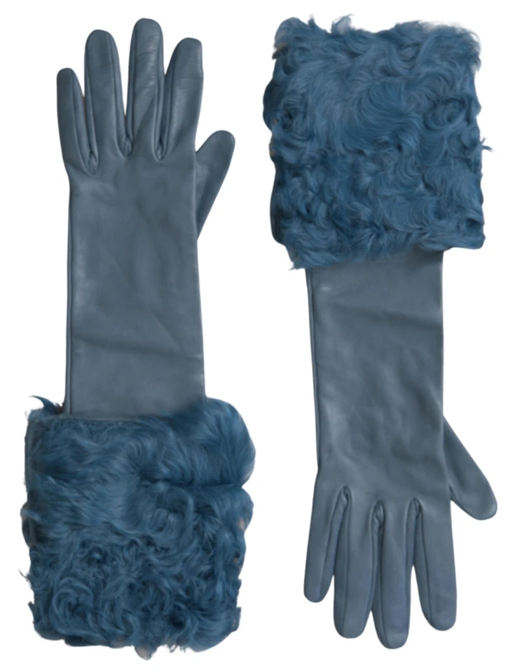 Guantes DOLCE & GABBANA Piel Cuero Azul Longitud Media Brazo s. 8 / M 1220usd Foto 2 de 4