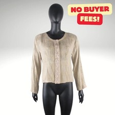 MASAI COMPANY Women's Beige Cardigan Open Net knit Cotton M Light Jacket
