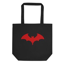 Red Vampire Bat Goth Style Halloween Eco Tote Bag