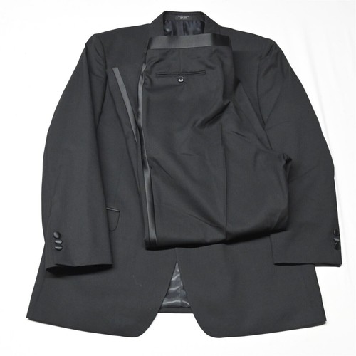 Jones New York 46L 38x32 Black 100% Wool Mens Coat Jacket Pants Suit Tuxedo Tux