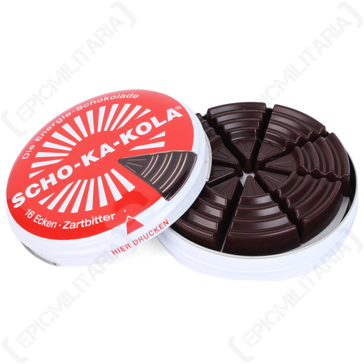 Scho-Ka-Kola German Caffeine Dark Chocolate - Tin Gift WW2 Sweets