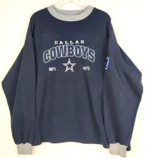 Vtg Y2K Dallas Cowboys XL Sweatshirt Embroidery Arch Spell Out VF Knitwear 5134