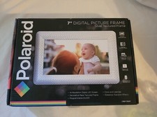 Polaroid 7" Digital Picture Frame Hi-Res LED Silver Metal NEW - NIB