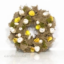 Osterkranz Reisig Jute Eier  25cm Ostern Türkranz Türdeko Tischdeko Osterdeko