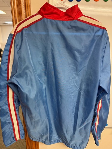 Chaqueta cortavientos vintage DATSUN Auto Racing - roja blanca azul/talla mediana EE. UU. - Imagen 12 de 17