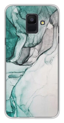 Coque en silicone imprimée compatible Samsung Galaxy A6 2018 Zoom sur Pierre Ver - Photo 1/3