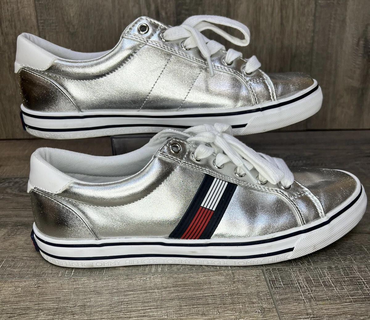 Tommy hilfiger silver shoes sales