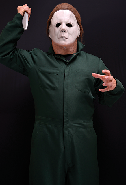 Licensed Halloween Michael Myers Green Coveralls Costume Cosplay