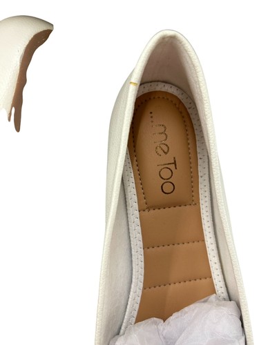 Me Too Audra1 Womens Cream White Tumbled Calf Leather Loafers Size 8W NWB - Picture 7 of 8