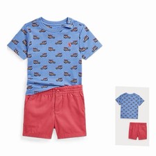 POLO RALPH LAUREN AUTHENTIC BABY BOYS ORIGINAL NEW 2Pc SHORTS SET Size 6M, NWT