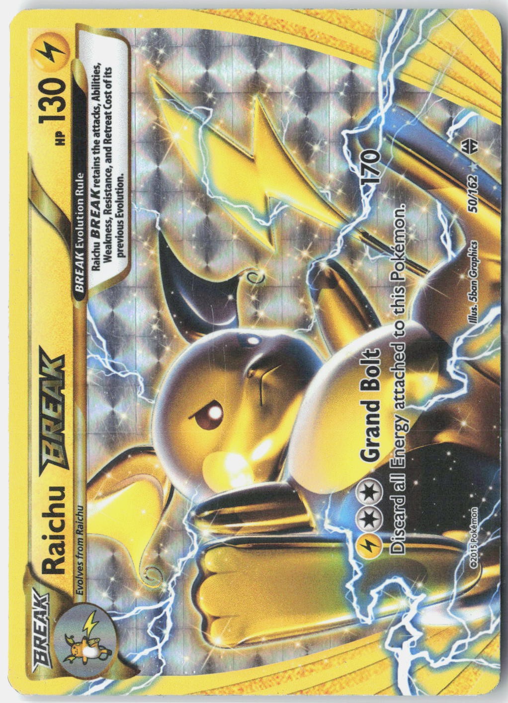 Raichu BREAK XY - BREAKthrough 50/162 Pokemon Card Holo
