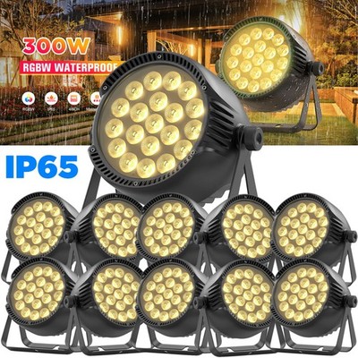 10PCS IP65 Waterproof LED Par Light 20x15W RGBW Outdoor Stage Lights DJ Party