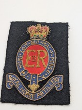 Royal Horse Artillery Embroidered Badge Patch. British Army. Queens Crown Flash
