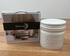 Dowan Ceramic Butter Bell Keeper Crock Mason Jar White NEW in Box