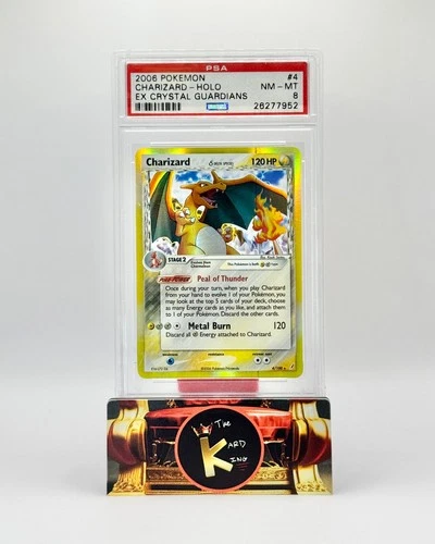 2006 Pokémon Charizard Holo EX Crystal Guardians PSA 8
