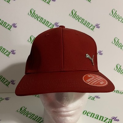 PUMA Hat Evercat Alloy Stretch Structured Fit Baseball Pre-Curved Cap Red L/XL