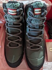 Stivali Hunter Explorer in pelle - donna oliva/nero taglia 7