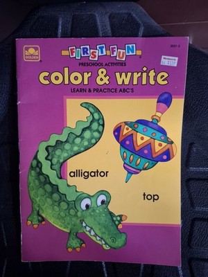 Golden Color & Write Learn & Practice ABCs First Fun Preschool Activities...