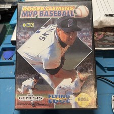 Roger Clemens' MVP Baseball (Sega Genesis, 1992) Cart And Damaged Case