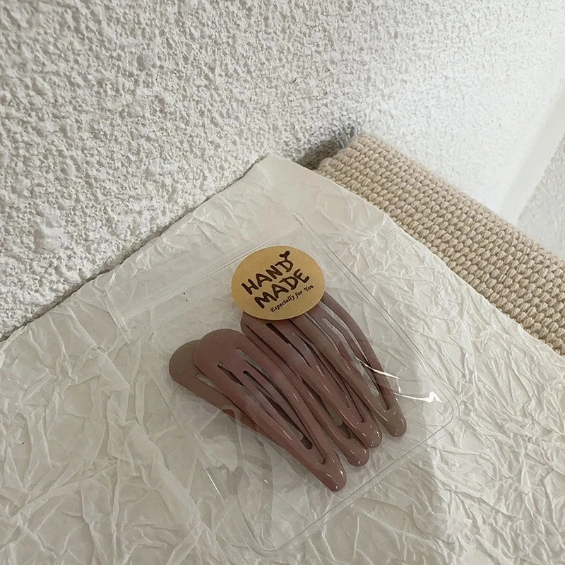 Pinza para el cabello 5 piezas gota de agua color liso pasador a presión horquilla lateral niños niñas Foto 4 de 4