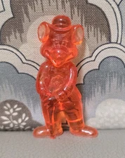 Vintage 1994 Chuck E. Cheese 2.5” Orange Chuck Acrylic Figure Showbiz Pizza Time