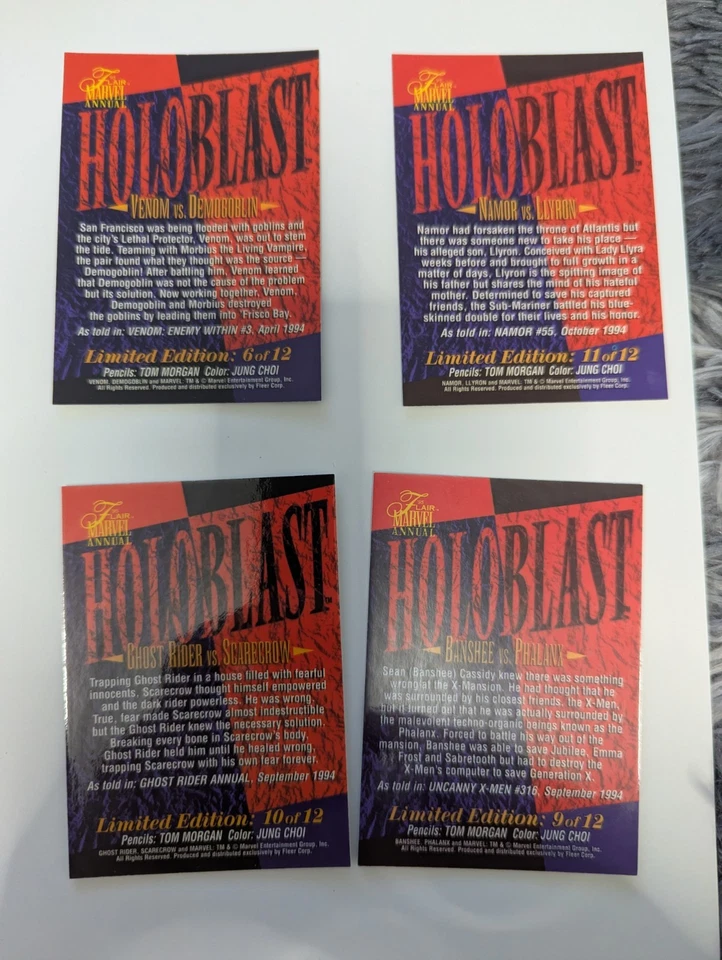1995 MARVEL FLAIR INSERT CARDS HOLOBLAST  - Image 4 of 4