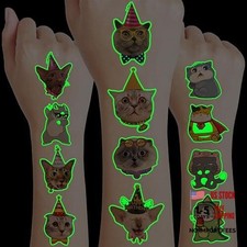 96 PCS Cat Glow in The Dark Temporary Tattoos for Kids - Cute Cats Luminous