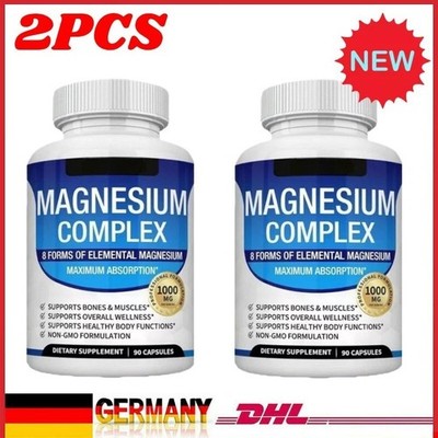 2X Magnesium Complex 1000mg,8 Elemental Magnesium forOverall Wellness 90Capsules