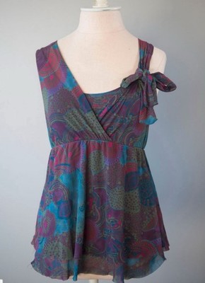 Daisy & Clover Boho Mesh Tunic Top Psychedelic Fairycore Top Sz M Whimsigoth