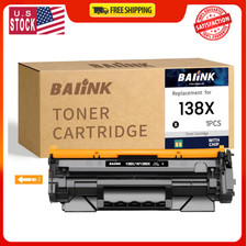 138X Toner Cartridge with CHIP Black Replacement for HP 138X W1380X 138A...