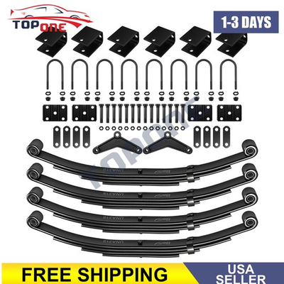 #ad For 3500lb Tandem Trailer Axle Suspension Kit 4 Leaf Springs U bolt amp; Hanger Kit $142.99