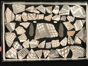Big Lot! of ANASAZI Pottery Shards or Sherds in Wall Mountable Frame Arizona