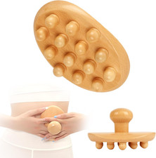 Wood Therapy Massage Tools Cellulite Massager Roller Wooden Body Brush Fascia...