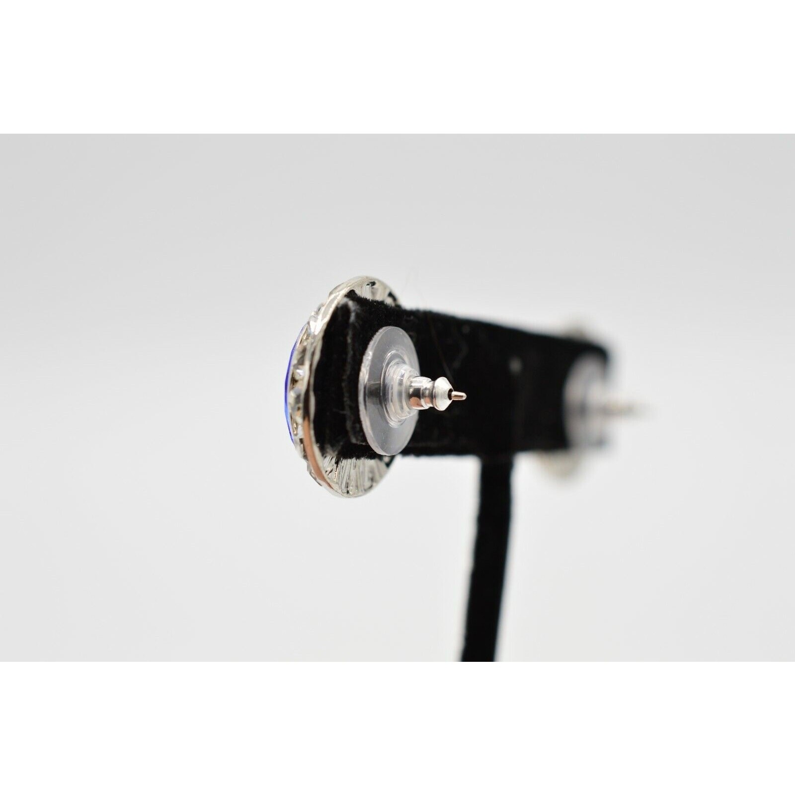 Sparkling Statement Earrings Chunky Post Stud Blu… - image 8