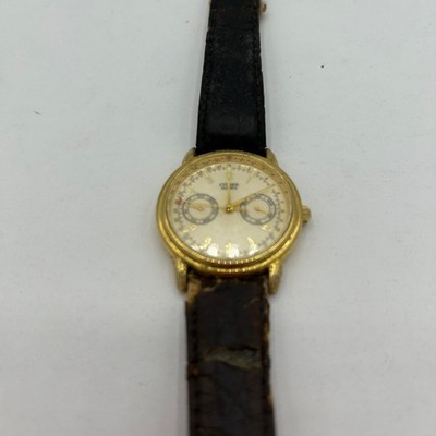 Vintage Citizen Elegance Mens Triple Calendar Brown Leather Watch