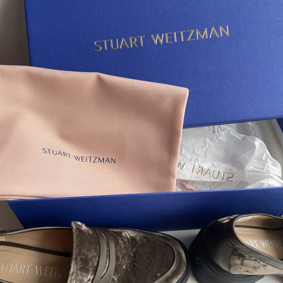 Mocasín/terciopelo trufa Stuart Weitzman Soho EE. UU. 6B/UE 36,5 apenas usado en caja Foto 4 de 4