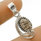 Natural Black Rutilated Quartz 925 Sterling Silver Pendant 1 1/4" Long @19-9 — photo 1