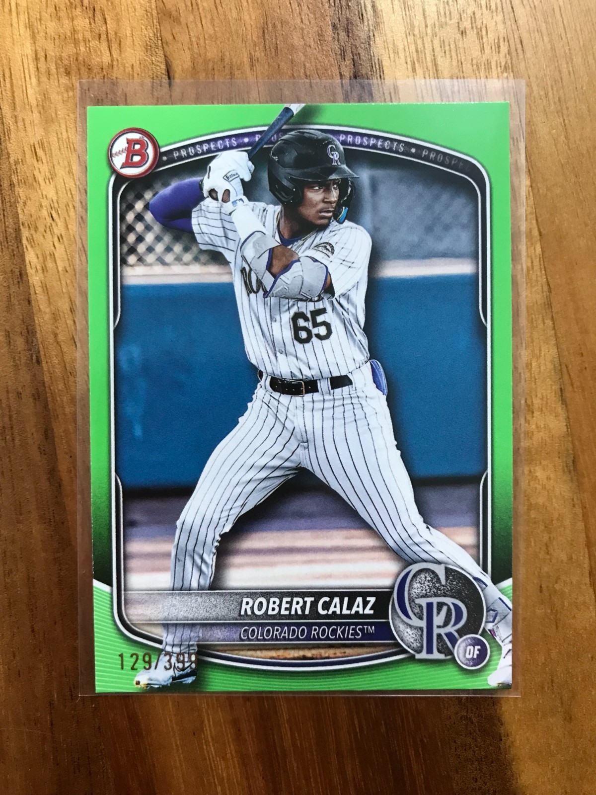 Robert Calaz 2025 Bowman Baseball Neon Green Parallel /399 BP-40 Rockies MLB