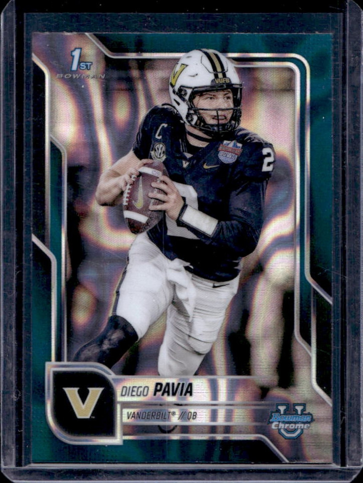 2025 Bowman Chrome U Diego Pavia Teal Lava Refractor 1st #190