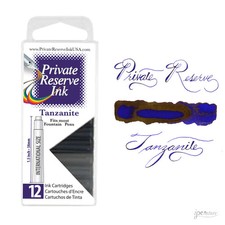 Pk/12 Private Reserve Fountain Pen Ink Cartridges, Tanzanite