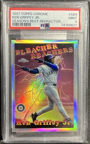 1997 Topps Chrome Season's Best Refractor Ken Griffey Jr Bleacher Reachers PSA 9