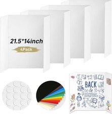 4 Pcs Small Trifold Poster Board21.5 x 14 inches Poster Board with Double Sided