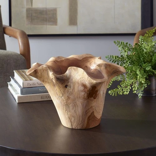 Uttermost 17134 Teak Flow Natural Teak Wood Outdoor Bowl - Picture 2 of 11