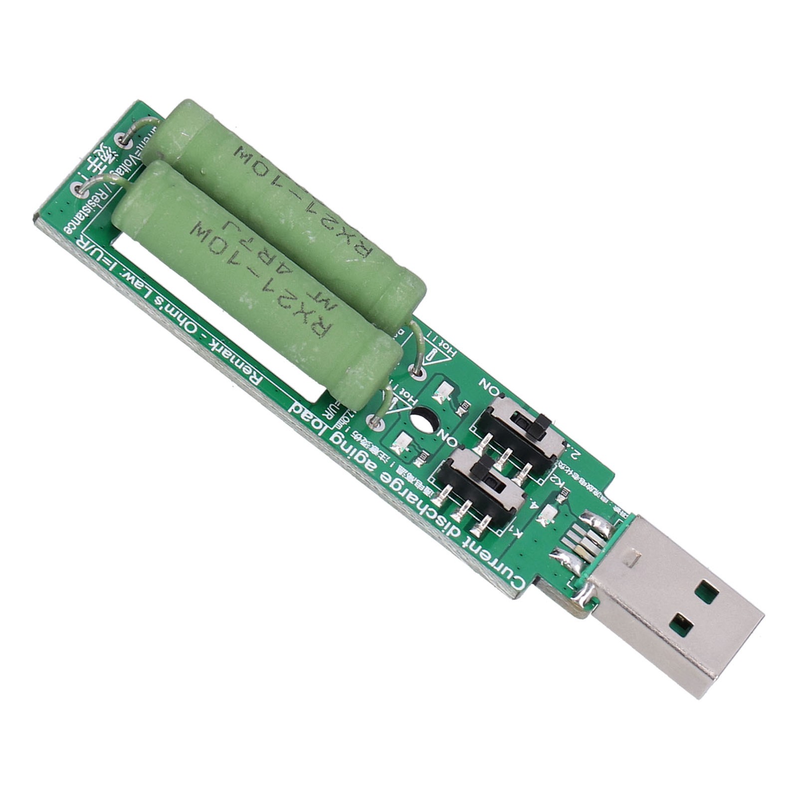Mini USB Load Tester Power Bank Discharge Resistor With 1A 2A Current Button 5VD