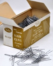 Vtg PATTI BALL TIP Professional HAIR PINS Bobby 1 3/4" Invisible CRIMPED France