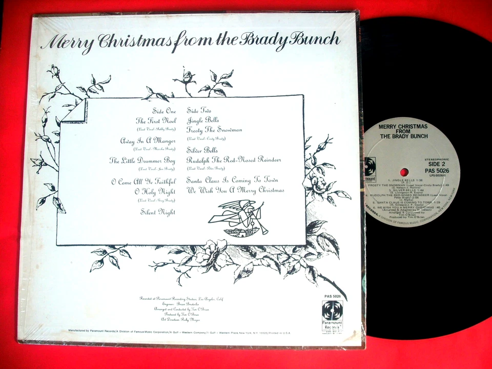 MERRY CHRISTMAS From The Brady Bunch  1970 Paramount LP  PAS-5026  VG++ - Image 2 of 4