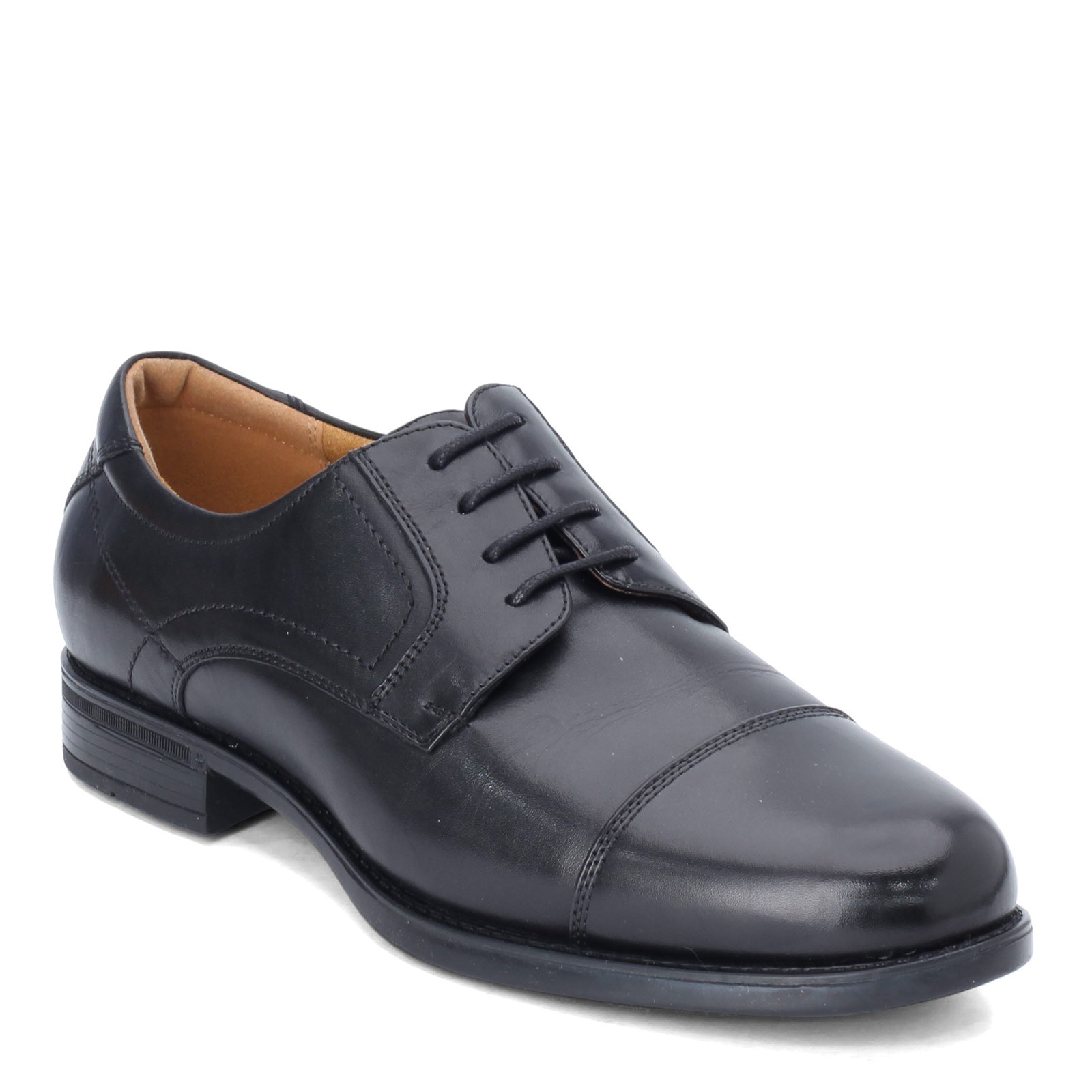 Мужская кепка Oxford 12138-001 из черной КОЖИ Florsheim, Midtown Cap Toe Oxford