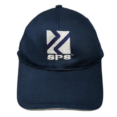SPS Strapback Baseball Cap Blue One Size Adjustable Embroidered Port & Company